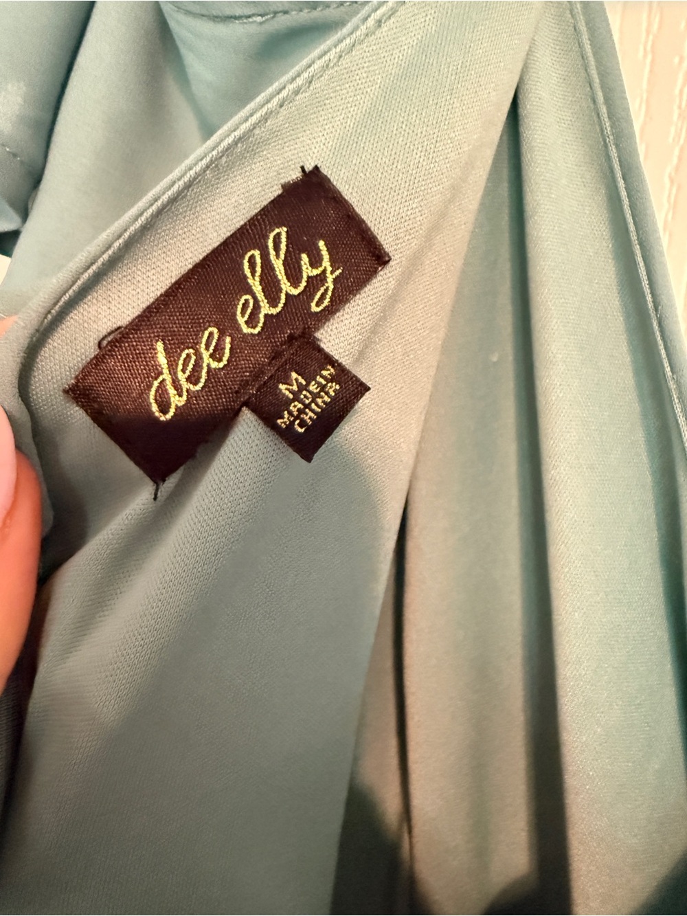 Sage Green Cold-Shoulder V-Neck Mini Dress - Picture 2 of 3